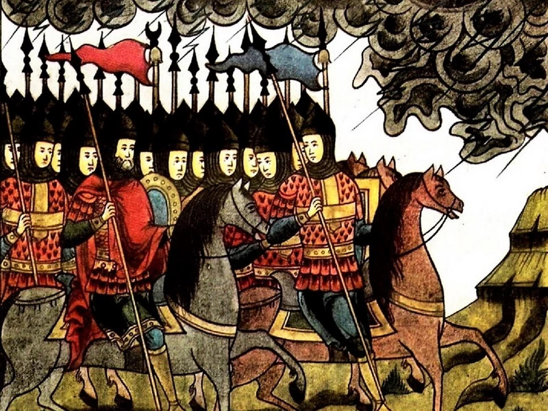 1872-Ivan Gavrilovič Blinov - Illustrazione dal libro Il racconto della campagna di Igor, edizione del 1912